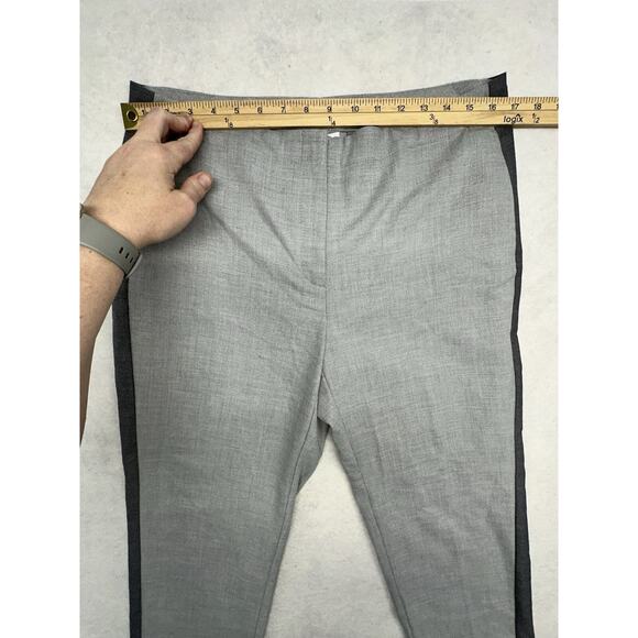 J Jill Womens Size 12 Heather Gray Tuxedo Stripe Pant Career Workwear - Picture 2 of 10